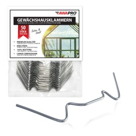 AWAPRO Greenhouse Clips Stainless Steel for Greenhouse – Rustproof Clips – 1.6 mm Strong Hold Pack of 50