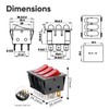 3-Pack Rocker Toggle Switch with Red Light and Wire, ON/Off