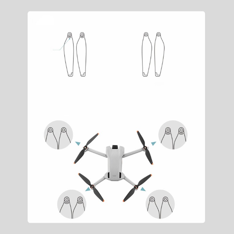 2 Pair Drone Propellers Professional Low Noise Replacement Propeller Blades