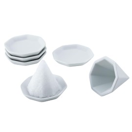 Kamidananosato Salt Set, Octagonal, Small Set with 5 Unglazed Octagonal Plates, Easy to Make, Hardener, Luck, Amulet, Purification