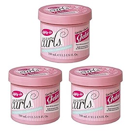 Dippity Do Girls with Curls Light Hold Gel - Shape, Smooth & Separate Curls - Sulfate Free, Aloe, Vitamin E & Wheat Protein - Frizz Free, Never Crunchy - 3 Pack (11.5 fl oz each)