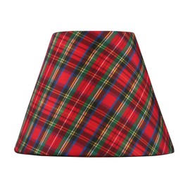 Livex Lighting S328 Hardback Clip-On Chandelier Shade for Holiday Decor, Empire Shape, 5" x 4", Red and Green Plaid