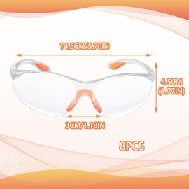 Pack of 8 Safety Glasses, Safety Glasses, Work Safety Glasses, Safety Glasses, Safety Glasses, Laboratory Glasses for Dustproof, Shooting, Construction Site, Work Safety Glasses
