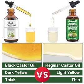 Aceite De Ricino Negro Puro Orgánico Prensado En Frío, Para Cabello Cejas Suero Crecimiento De Pestañas Para Crecer Pestañas, Aceite De Ricino Para Piel Cuerpo Cara, Aceites De Ruedas Sin Re