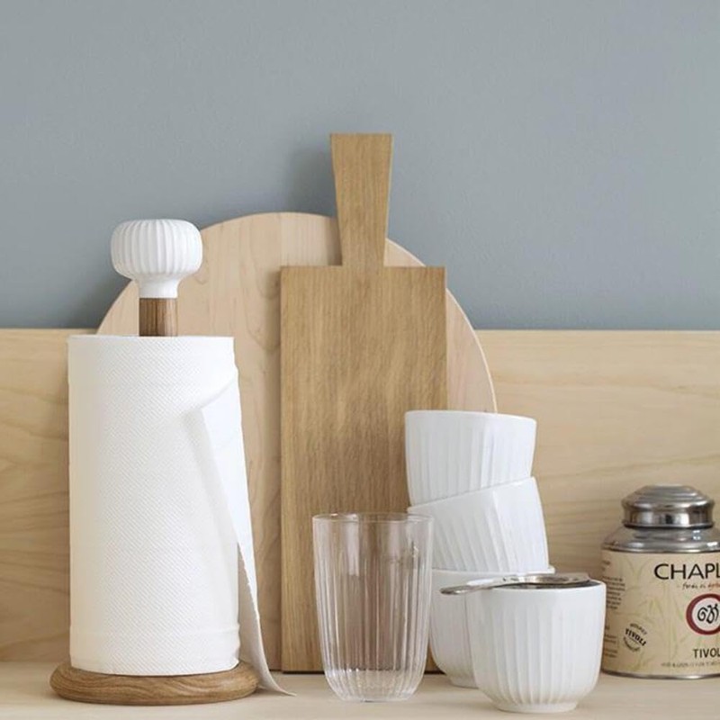 Kähler Küchenrollenhalter H31 cm Hammershøi handlich dänisches Design, Weiss