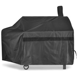 iCOVER 60in Offset Smoker Charcoal Pellet Grill Cover,600D Heavy Duty Waterproof
