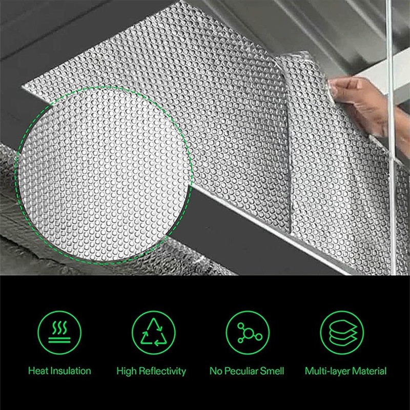 Lyaciomn 1 Roll Silver Reflective Wrap Insulation Bubble Film Reflects
