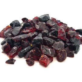 One Stop Outdoor Red, Black Blend 1/2" - 1" Premium Large Fire Glass for Fireplace and Fire Pit - 10lbs