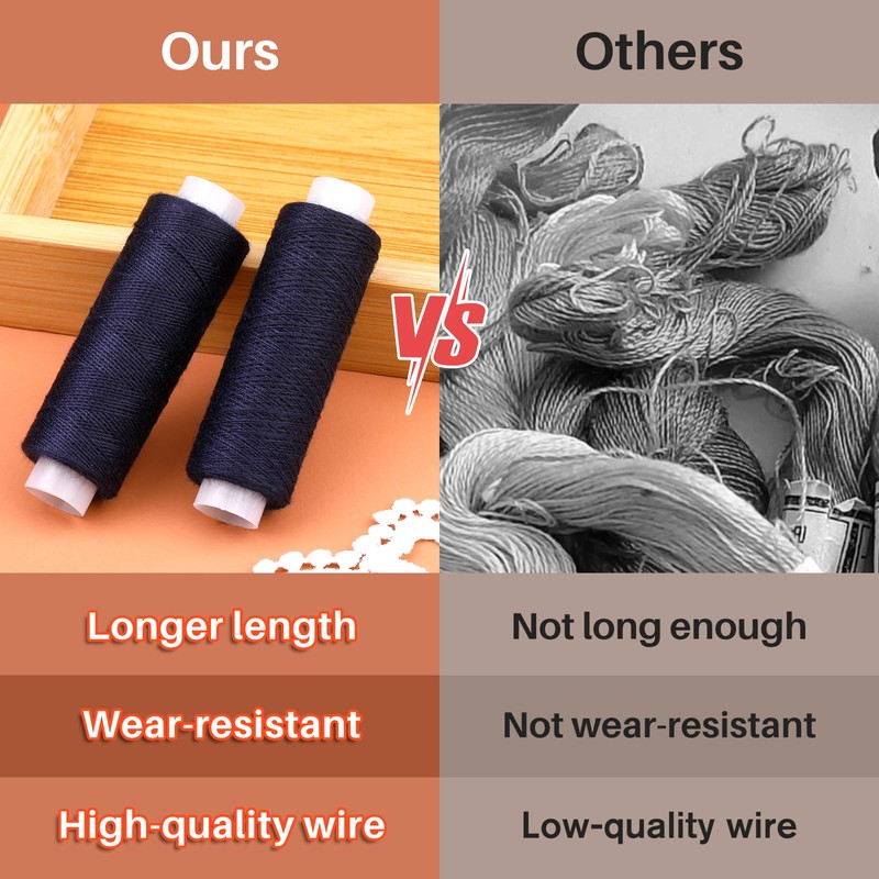 Easusy Sewing Thread, 2 PCS 200 Yards Navy Sewing Thread,