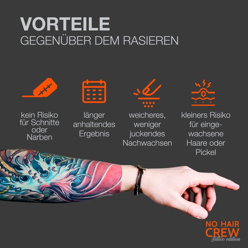 NO HAIR CREW Tattoo Edition Tattoo Skin Depilatory Cream 4-8
