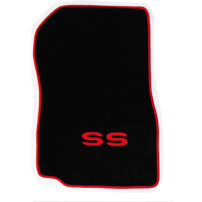AFM NEW! 1968-1972 CHEVELLE Floor Mats Black Carpet Embroidered Red