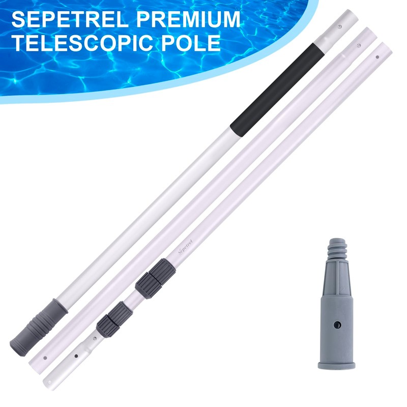 Sepetrel Pool Pole-Upgraded Professional 15 Foot Telescoping Swimming Pool Pole
