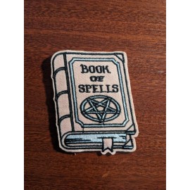 Unbranded Book of Spells Patch Pagan Wiccan Pentacle Goth Witch Embroidered Iron On 2.5x3"