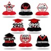 LINGTEER Congrats Grad,Class of 2025 Graduation Table Honeycomb Centerpieces -