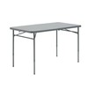Mczan 4 Foot Fold-in-Half Adjustable Folding Table, Gray