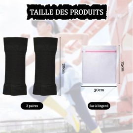 VEGCOO 2 maniche da braccio dimagranti da donna, maniche a compressione del braccio + 1 borsa per il bucato, manicotto elastico per braccio, shapers di compressione per anti-dema gonfiore (nero)