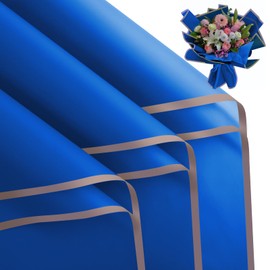FUHITIM 20 Sheets Flower Wrapping Paper - Waterproof Floral Gift Packaging Paper for DIY Crafts，Florist Supplies Packaging Paper for Wedding Birthday Gift (Royal Blue)