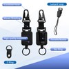 2-Pack Retractable CB Mic Holder, High-Elastic Keychain with Metal Clip