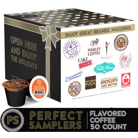 Flavored Coffee Single Serve Cups For Keurig K cup Brewers Variety Pack Sampler (Flavored, 50 Count)