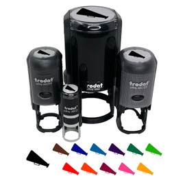 Megaphone Bullhorn Coach Cheerleading Self-Inking Rubber Stamp Ink Stamper for Stamping Crafting Planners - 1/2 Inch Mini - Black Ink
