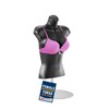 Black Female Mannequin Torso with Metal Stand, Hollow Back, Stackable