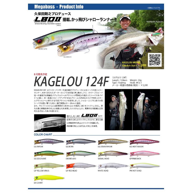 Mega Bath (Megabass) Lure kagelou 124 (Mayfly 124) GP Red Head