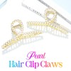 Banatra Pearl Hair Claws Clips Gold Metal Hair Clip Claw