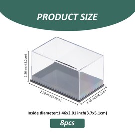 SUPERFINDINGS 8Pcs Small Plastic Display Case Clear Collectibles Case Cabinet Dustproof Protection Showcase Cube Show Box for Mini Figures 1.65x2.2x1.26inch