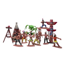TOYANDONA 13 Pieces Figures Model Toy Cowboys Indian Figures Play Set Wild West Cowboys Indian Toy Plastic Native Figures Model Decorations Miniature Kit Action Figure