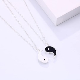 DOYYCA BFF Necklace for 2 Matching Magnet Best Friend Yin Yang Couples Necklace Friendship Jewelry Gifts