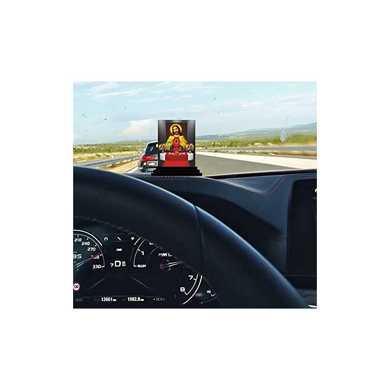 Vprint Acrylic Jesus Christ Car Dashboard Figurine (Multicolour, 10 cm