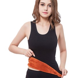 Aodrusa Womens Cotton Thermal Fleece Lined Underwear Tops Cami Tank Top Vest Black ONE SIZE