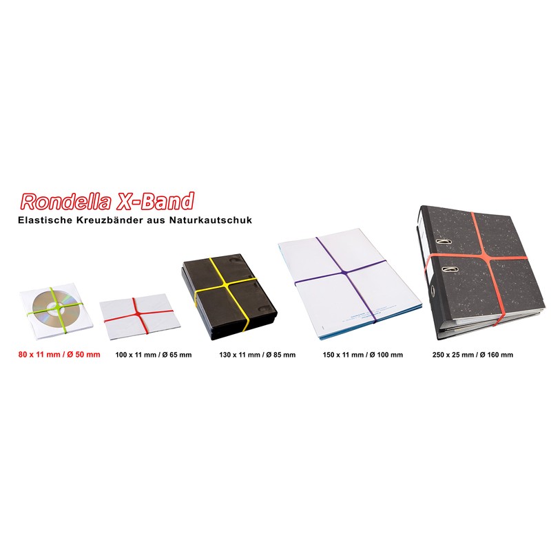 Läufer 59081 Rondella X-Band, Elastic Cross Bands, Rubber Bands 130