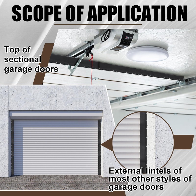 Pangda 36 ft Garage Door Top and Side Seal PVC