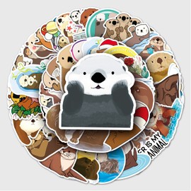 50 Packs Eurasian River Otter Stickers Water Bottles Laptop Phone Motorcycle Computer Guitar Skateboard Hydroflasks Otter Vinyl Sticker Waterproof Aesthetic Trendy Decals for Teens Girls Adults