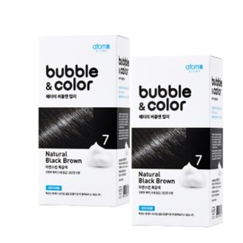 Atomy Bubble Color Gray Hair Cover Dye Dark Brown / 애터미 버블 컬러 새치커버 염색약 흑갈색