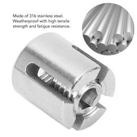 10 Pieces Stainless Steel Cross Cable Clamp Wire Mesh Cross Clamp Cable Railing Rope Cross Clamp for Indoor and Outdoor (M8 3mm)