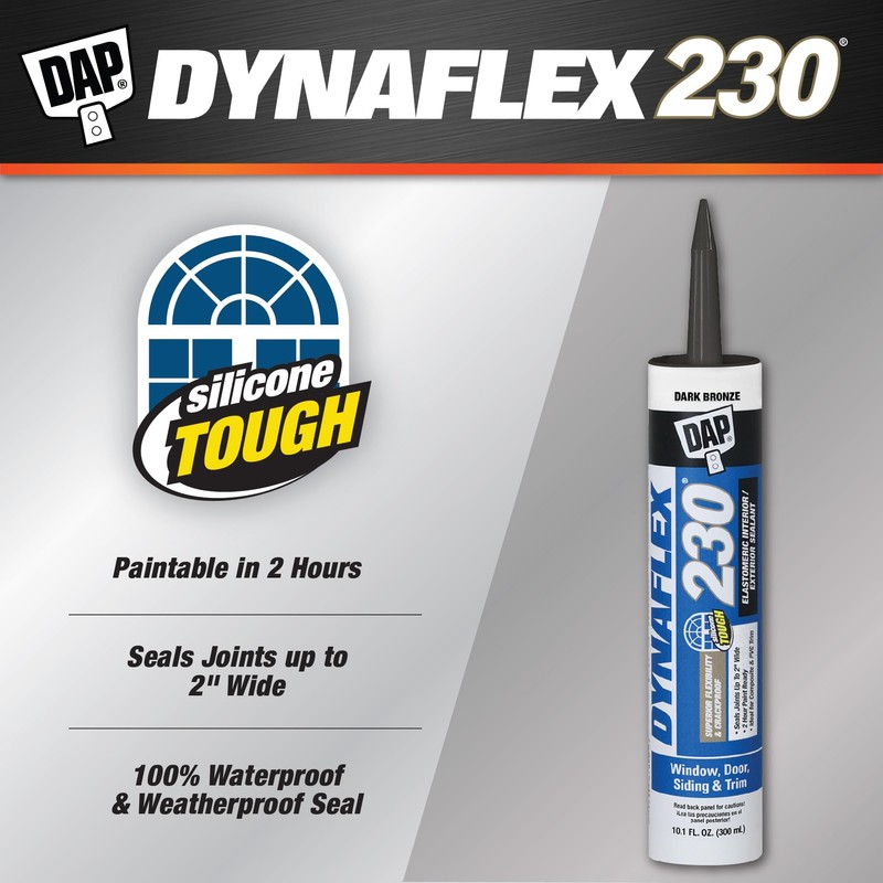 DAP Dynaflex 230 Premium Elastomeric Sealant, Dark Bronze, 10.1 Oz