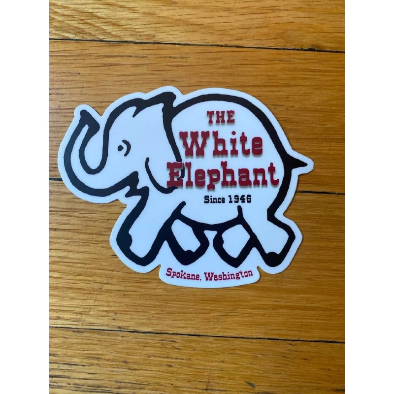 WHITE ELEPHANT Spokane since 1946 Decal Vinyl Sticker NEW 4