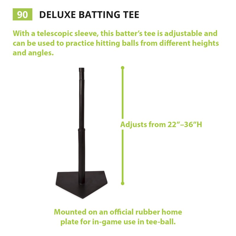 Champion Sports Deluxe Batting Tee - Mounted Adjustable Telescopic Batting