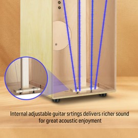 Donner Cajon Box Drum,Percussion instrument Full Size Stringed with Bag, Birchwood Beat Box, Jam Cajon Drum with Backpack Dual Adjustable Straps DCD-1