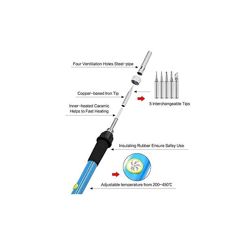 Gle2016 Electric Soldering Iron Kit 60W Adjustable Temperature Welding