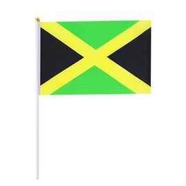 Jamaica Flag Jamaican Small Stick Mini Hand Held Flags Decorations 1 Dozen (12 pack)