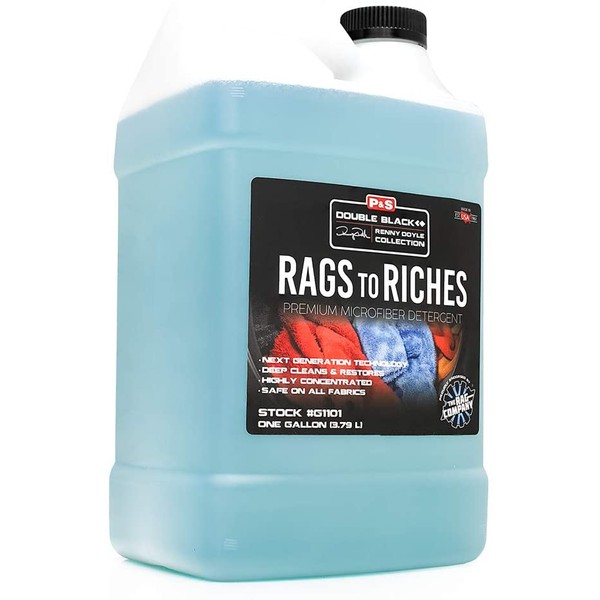 P&S Professional Detail Products - Rags to Riches - Premium Microfiber Detergent, Deep Cleans and Restores, Safe on All Fabrics, Highly Concentrated, Next Generation Cleaning Technology (1 Gallon)