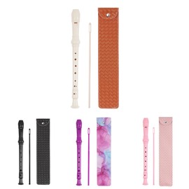 Jasenna Recorder Instrument for Beginner Kids Adults,8-Hole Soprano Descant Recorder Music Flute with with Cleaning Rod & Leather Case For School Student Home Entertainment(2-Woven Brown)