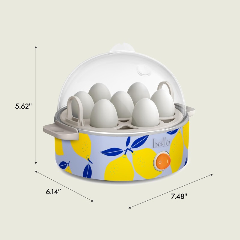 bella Electric Egg Cooker, 7 Eggs Capacity Tray, Single Stack,
