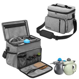 ORKELS Steam Cleaner Carry Bag Compatible with Bissell SteamShot Hard Surface Steam Cleaner 39N7V/39N7A, Adjustable Compartments Storage Bag Household Hand Bag with Extra Pockets for Accessories, Gray
