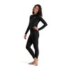 Speedo Women's Eco Zip Long Sleeve Rash Top, Black/White, Small