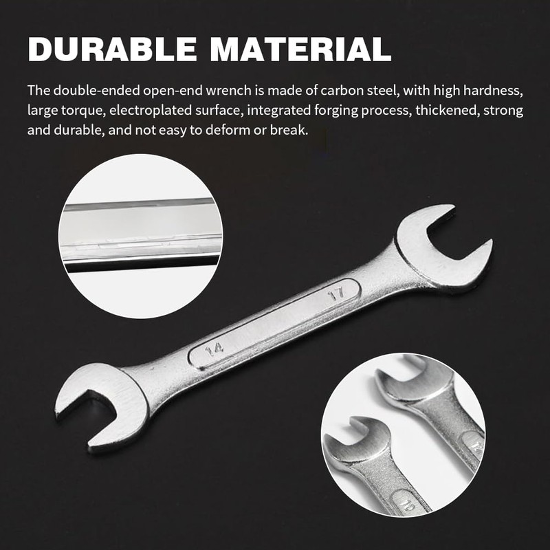 Ansodo 3pcs Flare Nut Spanner Set, Double End Open Ring