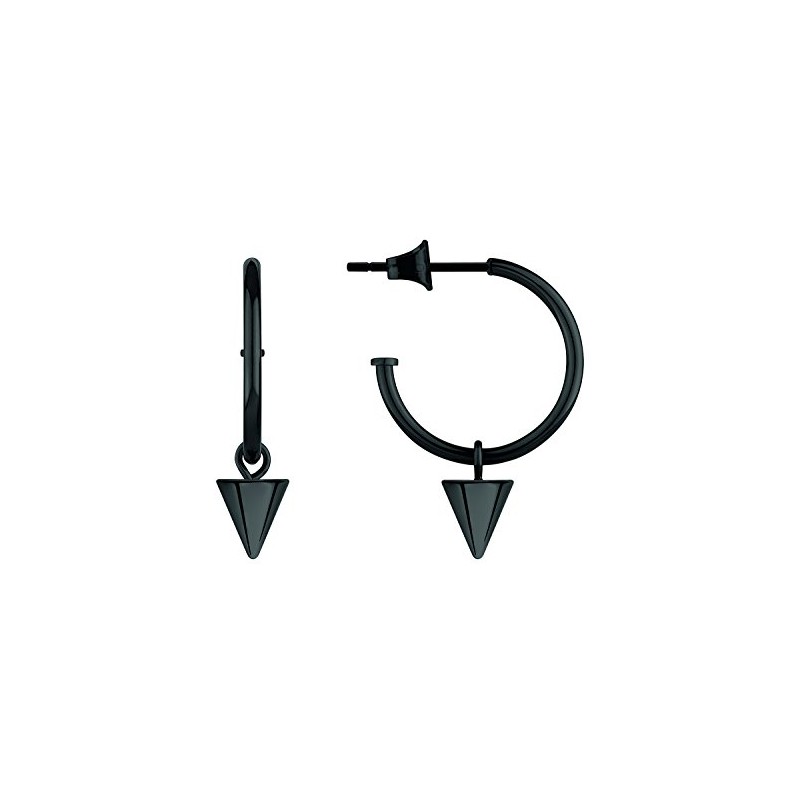 Liebeskind Berlin Creole Earrings, Stainless Steel, black